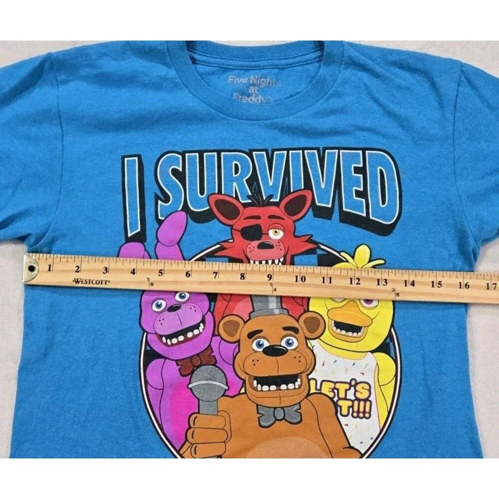 Boys Five Nights Freddys Graphic Short Sleeve T Shirt Blue Small